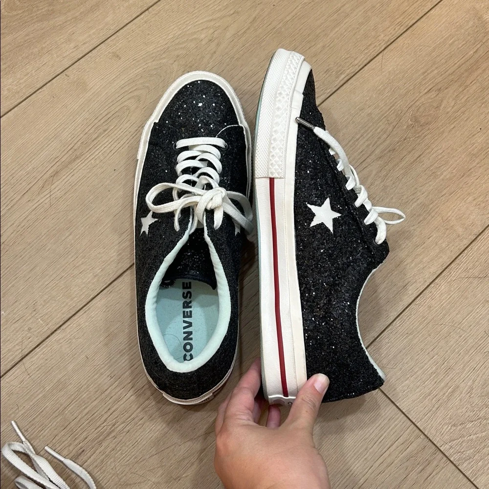Converse X Chiara Ferragni One Star Ox Low Black Glitter Women's Size 10